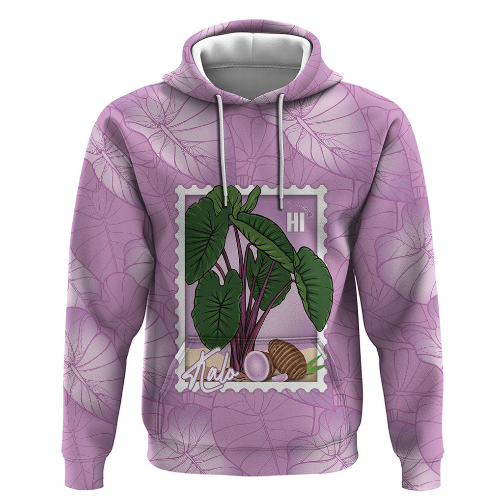 Aloha Hawaii Kalo Hoodie Hawaiian Taro Leaves Stylized Stamp LT14 Pullover Hoodie Purple - Polynesian Pride