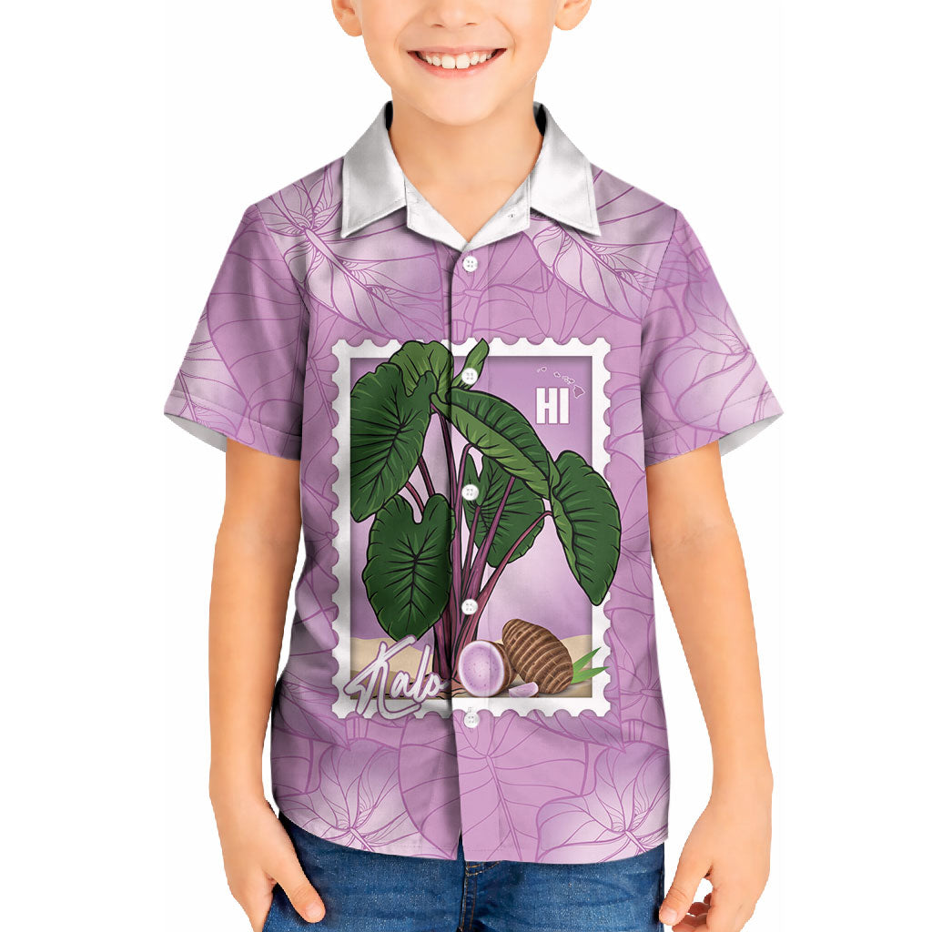 Aloha Hawaii Kalo Kid Hawaiian Shirt Hawaiian Taro Leaves Stylized Stamp