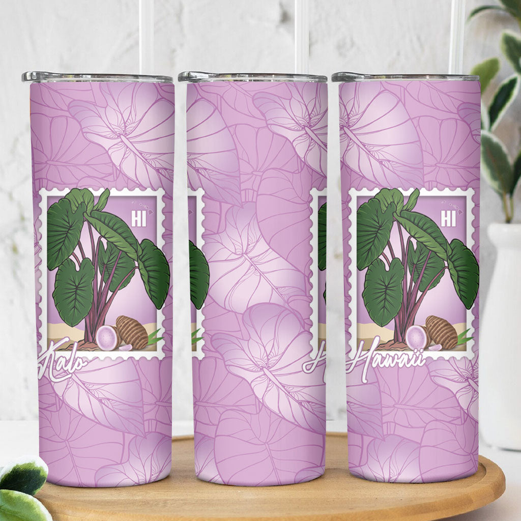Aloha Hawaii Kalo Skinny Tumbler Hawaiian Taro Leaves Stylized Stamp LT14 - Polynesian Pride