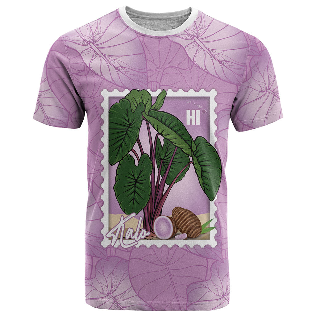 Aloha Hawaii Kalo T Shirt Hawaiian Taro Leaves Stylized Stamp LT14 Purple - Polynesian Pride
