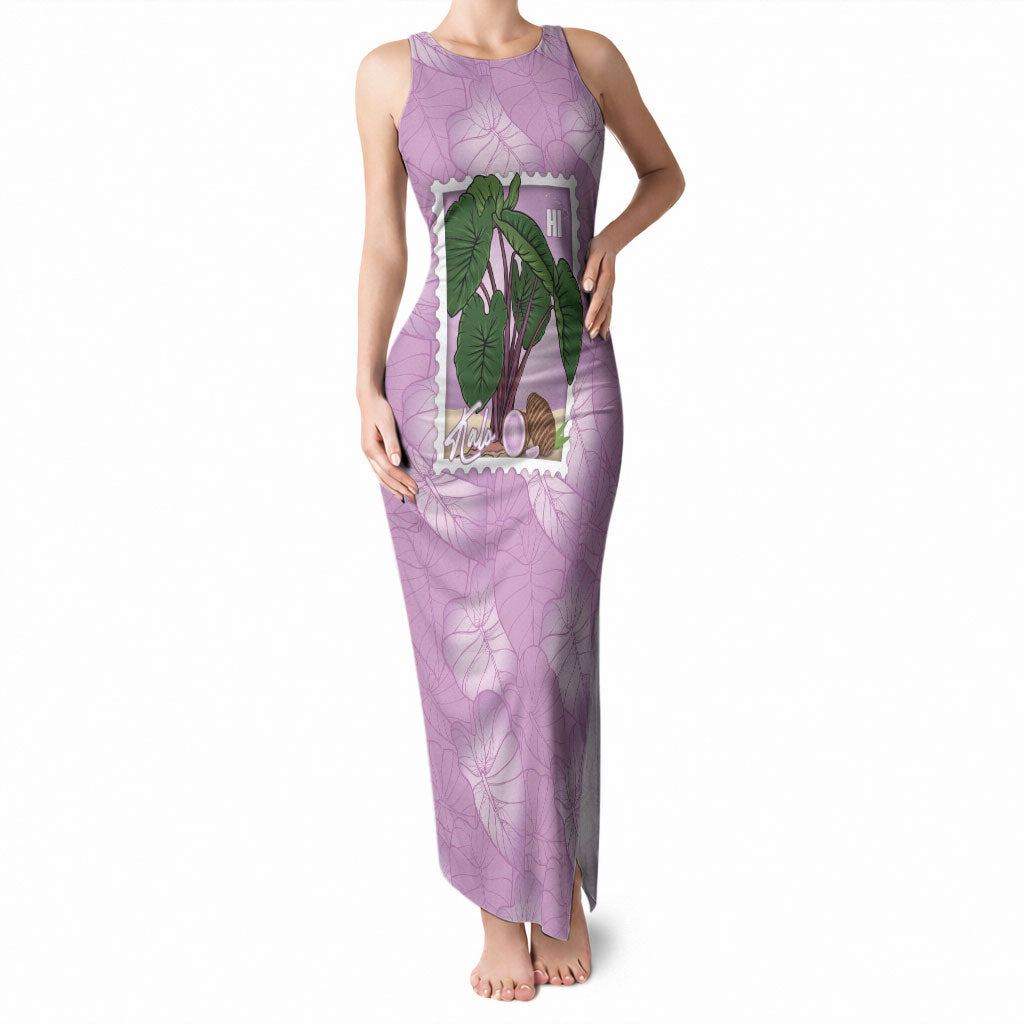 Aloha Hawaii Kalo Tank Maxi Dress Hawaiian Taro Leaves Stylized Stamp LT14 Women Purple - Polynesian Pride