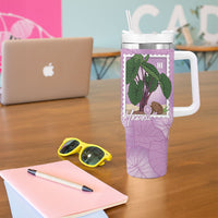 Aloha Hawaii Kalo Tumbler With Handle Hawaiian Taro Leaves Stylized Stamp LT14 - Polynesian Pride