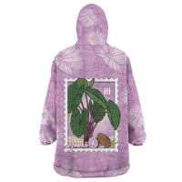 Aloha Hawaii Kalo Wearable Blanket Hoodie Hawaiian Taro Leaves Stylized Stamp LT14 - Polynesian Pride