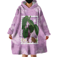 Aloha Hawaii Kalo Wearable Blanket Hoodie Hawaiian Taro Leaves Stylized Stamp LT14 - Polynesian Pride