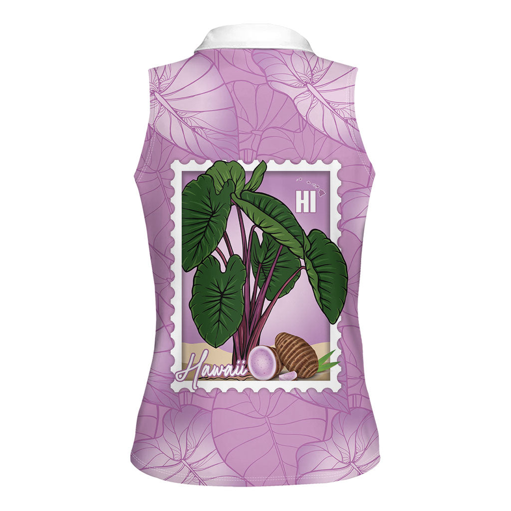 Aloha Hawaii Kalo Women Sleeveless Polo Shirt Hawaiian Taro Leaves Stylized Stamp LT14 - Polynesian Pride