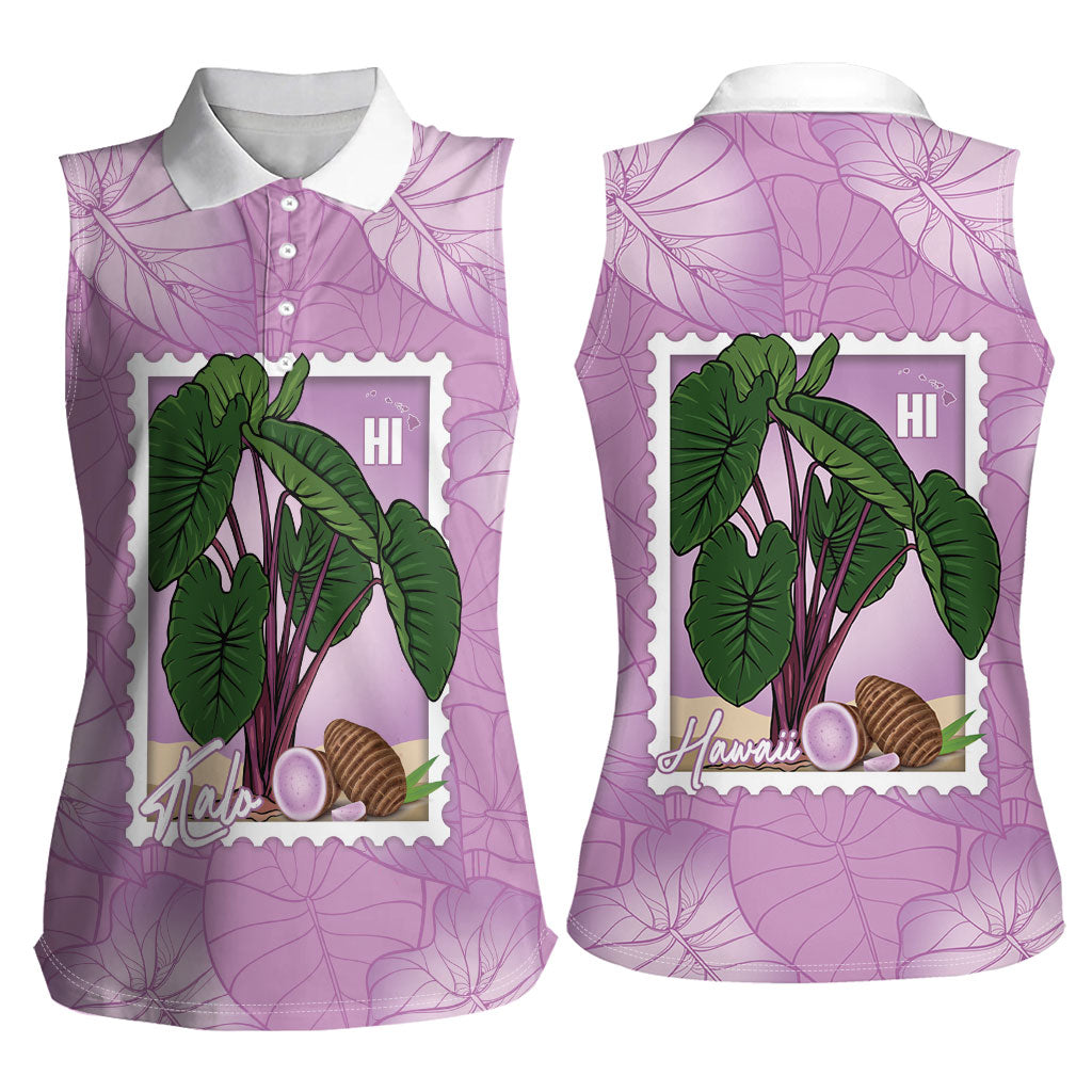 Aloha Hawaii Kalo Women Sleeveless Polo Shirt Hawaiian Taro Leaves Stylized Stamp LT14 - Polynesian Pride