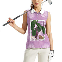 Aloha Hawaii Kalo Women Sleeveless Polo Shirt Hawaiian Taro Leaves Stylized Stamp LT14 - Polynesian Pride