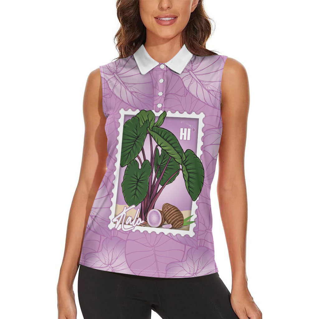 Aloha Hawaii Kalo Women Sleeveless Polo Shirt Hawaiian Taro Leaves Stylized Stamp LT14 - Polynesian Pride