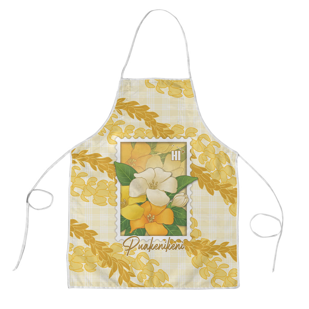 Aloha Hawaii Puakenikeni Apron Hawaiian Lei Palaka Motifs Stylized Stamp LT14 Yellow - Polynesian Pride