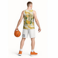 Aloha Hawaii Puakenikeni Basketball Jersey Hawaiian Lei Palaka Motifs Stylized Stamp LT14 - Polynesian Pride