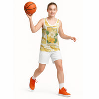 Aloha Hawaii Puakenikeni Basketball Jersey Hawaiian Lei Palaka Motifs Stylized Stamp LT14 - Polynesian Pride