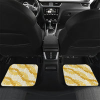Aloha Hawaii Puakenikeni Car Mats Hawaiian Lei Palaka Motifs Stylized Stamp LT14 Set 2pcs - Back Yellow - Polynesian Pride