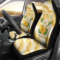 Aloha Hawaii Puakenikeni Car Seat Cover Hawaiian Lei Palaka Motifs Stylized Stamp LT14 - Polynesian Pride