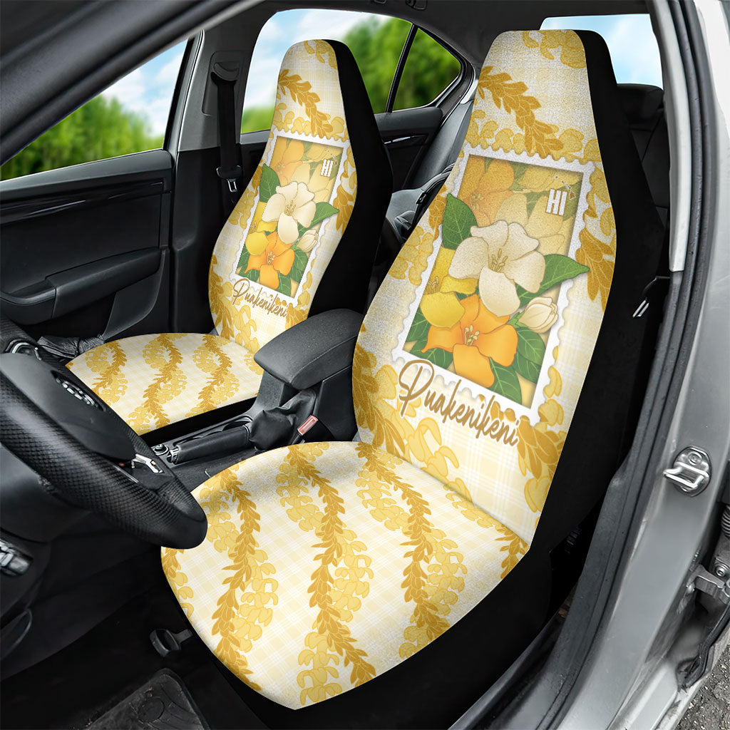 Aloha Hawaii Puakenikeni Car Seat Cover Hawaiian Lei Palaka Motifs Stylized Stamp LT14 - Polynesian Pride