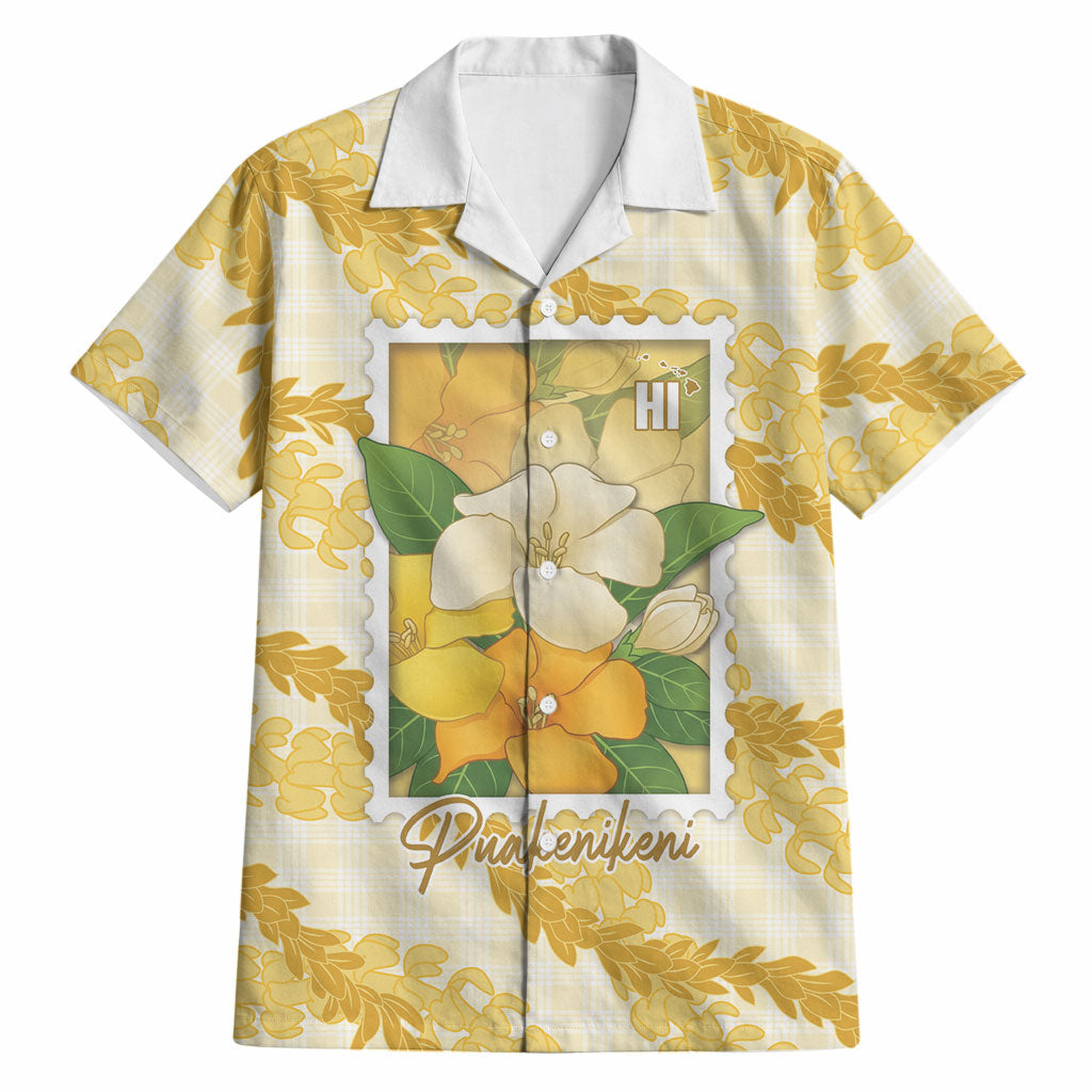 Aloha Hawaii Puakenikeni Hawaiian Shirt Hawaiian Lei Palaka Motifs Stylized Stamp
