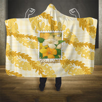 Aloha Hawaii Puakenikeni Hooded Blanket Hawaiian Lei Palaka Motifs Stylized Stamp LT14 - Polynesian Pride