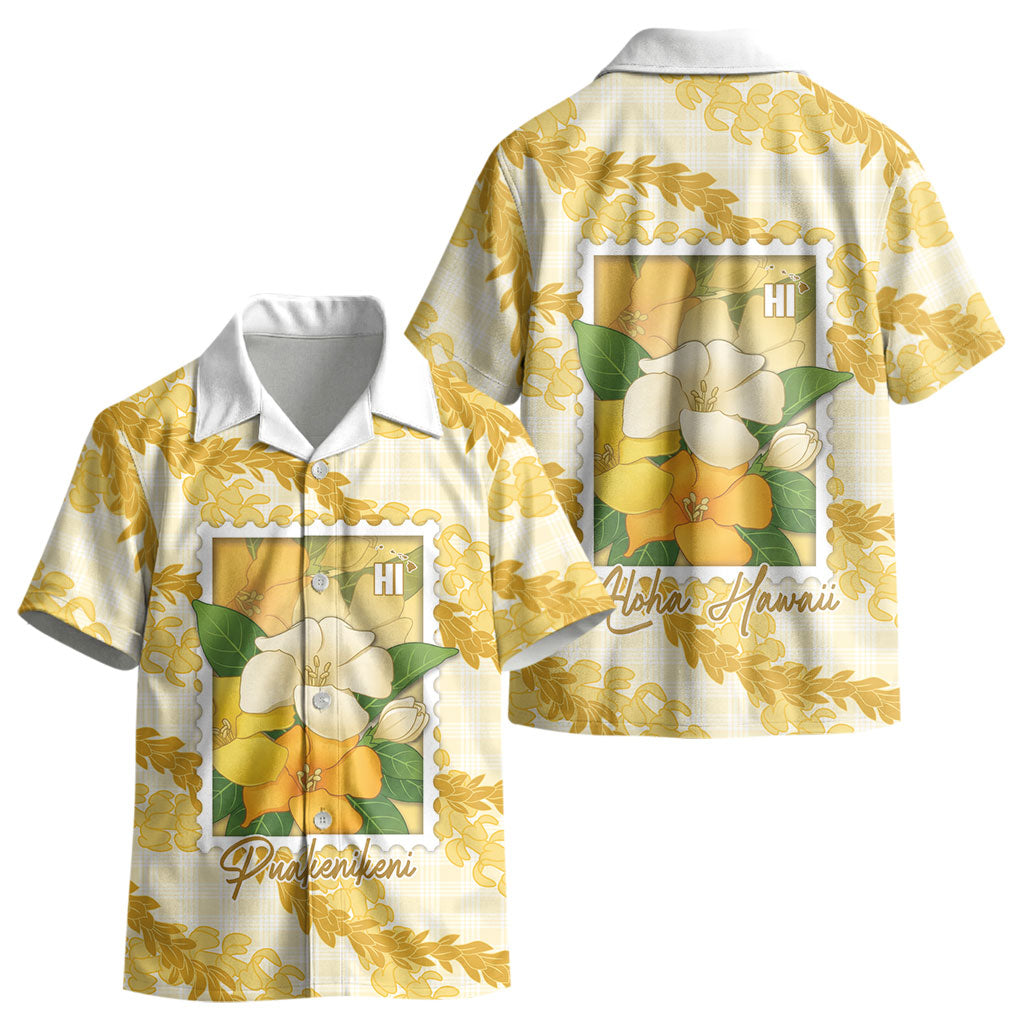 Aloha Hawaii Puakenikeni Kid Hawaiian Shirt Hawaiian Lei Palaka Motifs Stylized Stamp LT14 - Polynesian Pride
