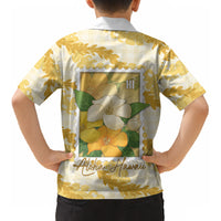 Aloha Hawaii Puakenikeni Kid Hawaiian Shirt Hawaiian Lei Palaka Motifs Stylized Stamp LT14 - Polynesian Pride