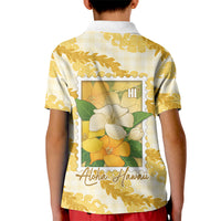 Aloha Hawaii Puakenikeni Kid Polo Shirt Hawaiian Lei Palaka Motifs Stylized Stamp LT14 - Polynesian Pride