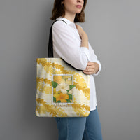 Aloha Hawaii Puakenikeni Tote Bag Hawaiian Lei Palaka Motifs Stylized Stamp LT14 - Polynesian Pride