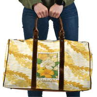 Aloha Hawaii Puakenikeni Travel Bag Hawaiian Lei Palaka Motifs Stylized Stamp LT14 Yellow - Polynesian Pride