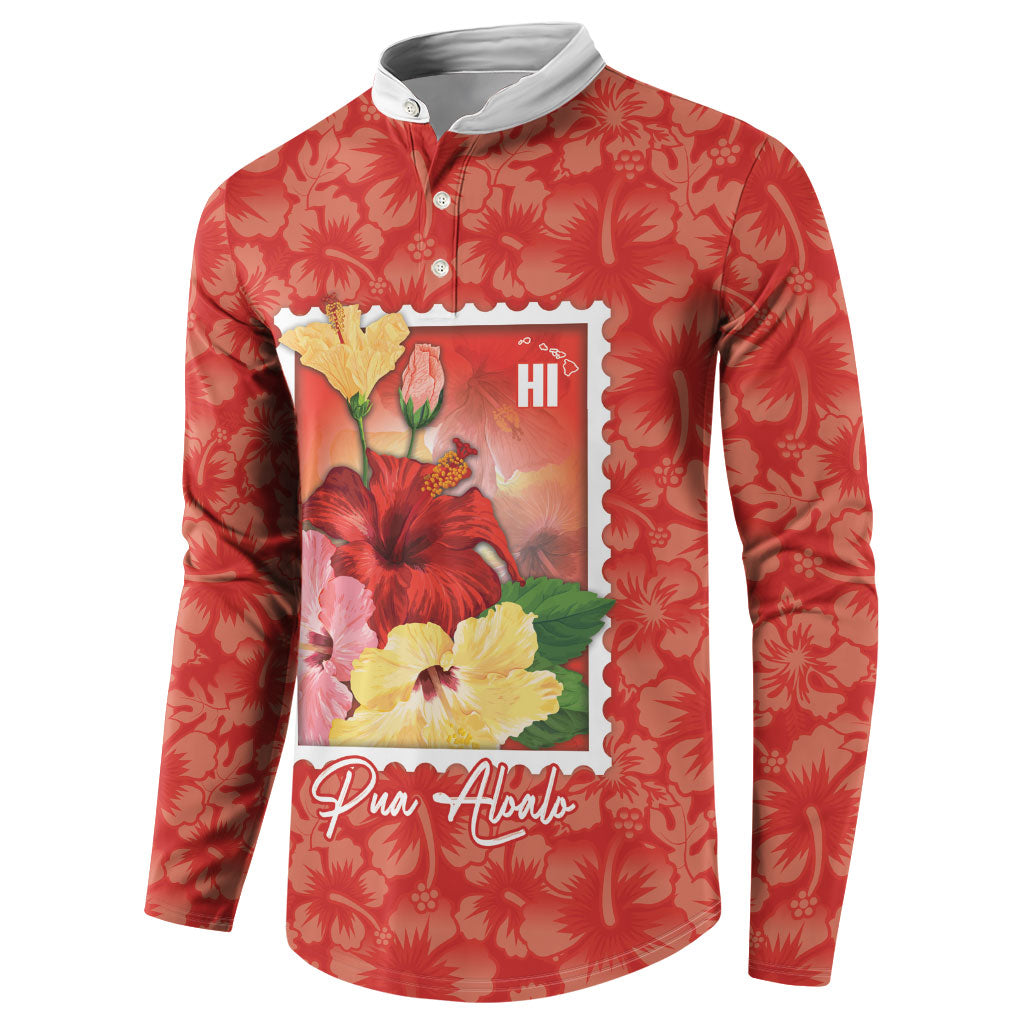 Aloha Hawaii Pua Aloalo Button Sweatshirt Hawaiian Hibiscus Flowers Stylized Stamp LT14 - Polynesian Pride
