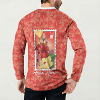 Aloha Hawaii Pua Aloalo Button Sweatshirt Hawaiian Hibiscus Flowers Stylized Stamp LT14 - Polynesian Pride