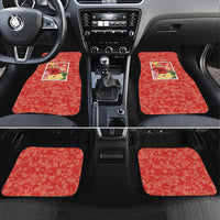 Aloha Hawaii Pua Aloalo Car Mats Hawaiian Hibiscus Flowers Stylized Stamp LT14 Set 4pcs Red - Polynesian Pride