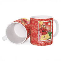 Aloha Hawaii Pua Aloalo Ceramic Mug Hawaiian Hibiscus Flowers Stylized Stamp LT14 - Polynesian Pride