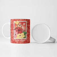 Aloha Hawaii Pua Aloalo Ceramic Mug Hawaiian Hibiscus Flowers Stylized Stamp LT14 - Polynesian Pride
