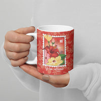 Aloha Hawaii Pua Aloalo Ceramic Mug Hawaiian Hibiscus Flowers Stylized Stamp LT14 - Polynesian Pride