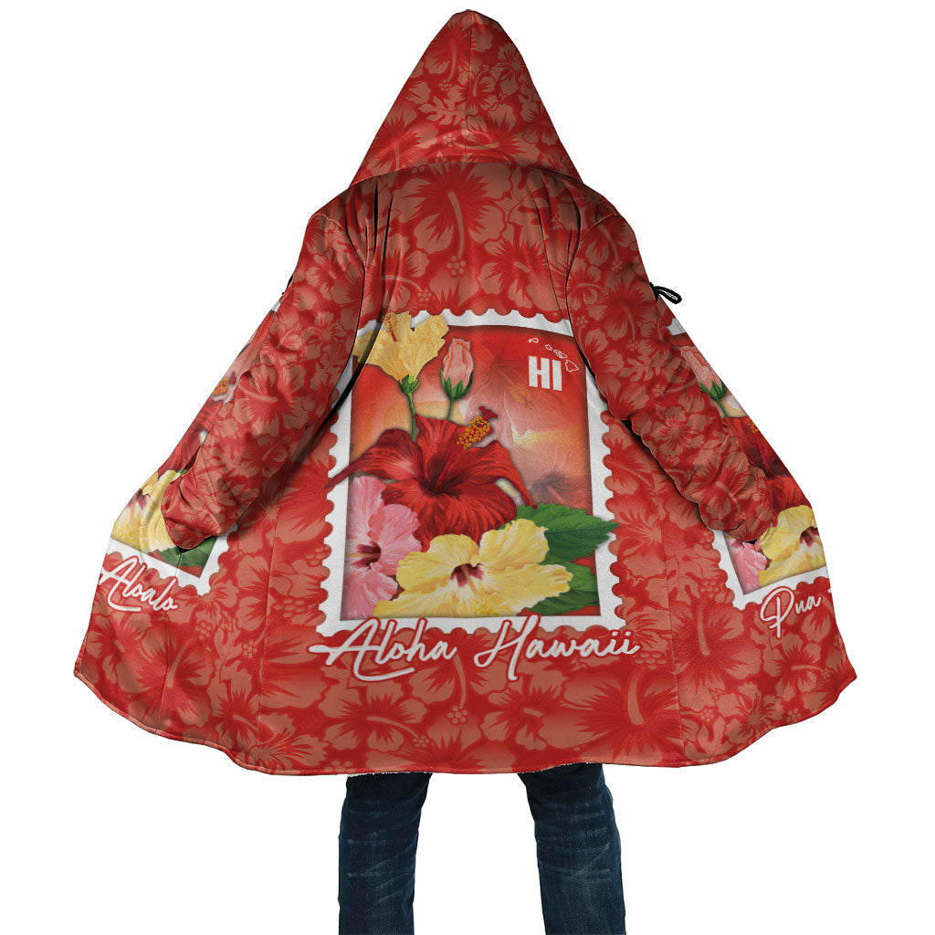 Aloha Hawaii Pua Aloalo Cloak Hawaiian Hibiscus Flowers Stylized Stamp LT14 Unisex Red - Polynesian Pride