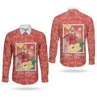 Aloha Hawaii Pua Aloalo Couples Matching Summer Maxi Dress and Long Sleeve Button Shirt Hawaiian Hibiscus Flowers Stylized Stamp LT14 - Polynesian Pride