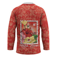Aloha Hawaii Pua Aloalo Hockey Jersey Hawaiian Hibiscus Flowers Stylized Stamp LT14 - Polynesian Pride