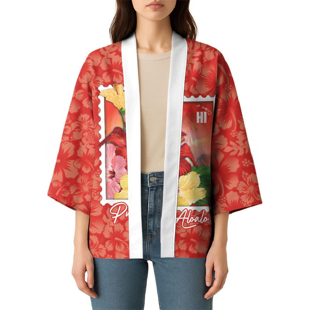 Aloha Hawaii Pua Aloalo Kimono Hawaiian Hibiscus Flowers Stylized Stamp LT14 - Polynesian Pride