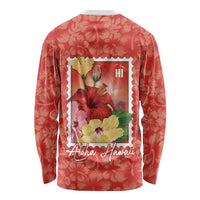 Aloha Hawaii Pua Aloalo Long Sleeve Shirt Hawaiian Hibiscus Flowers Stylized Stamp LT14 - Polynesian Pride