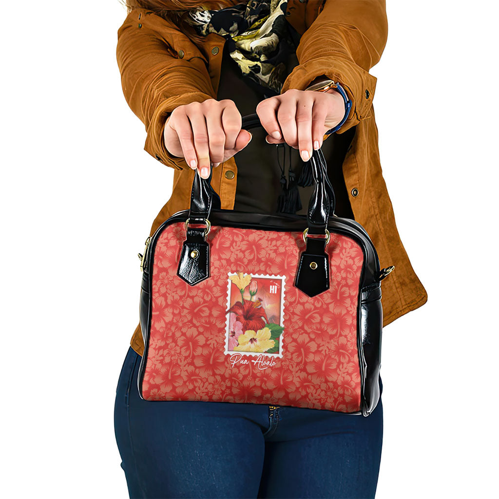 Aloha Hawaii Pua Aloalo Shoulder Handbag Hawaiian Hibiscus Flowers Stylized Stamp