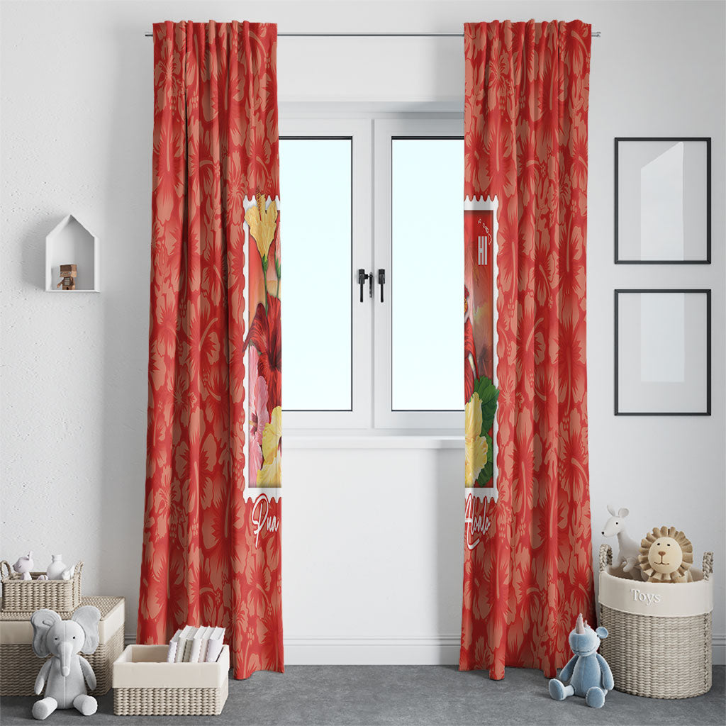 Aloha Hawaii Pua Aloalo Window Curtain Hawaiian Hibiscus Flowers Stylized Stamp LT14 - Polynesian Pride