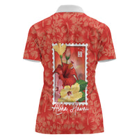 Aloha Hawaii Pua Aloalo Women Polo Shirt Hawaiian Hibiscus Flowers Stylized Stamp LT14 - Polynesian Pride