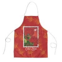 Aloha Hawaii Ohia Lehua Apron Hawaiian Lei Stylized Stamp LT14 Red - Polynesian Pride