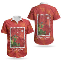 Aloha Hawaii Ohia Lehua Couples Matching Puletasi and Hawaiian Shirt Hawaiian Lei Stylized Stamp LT14 - Polynesian Pride