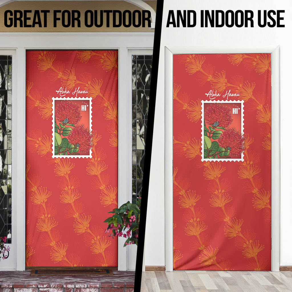 Aloha Hawaii Ohia Lehua Door Cover Hawaiian Lei Stylized Stamp LT14 - Polynesian Pride