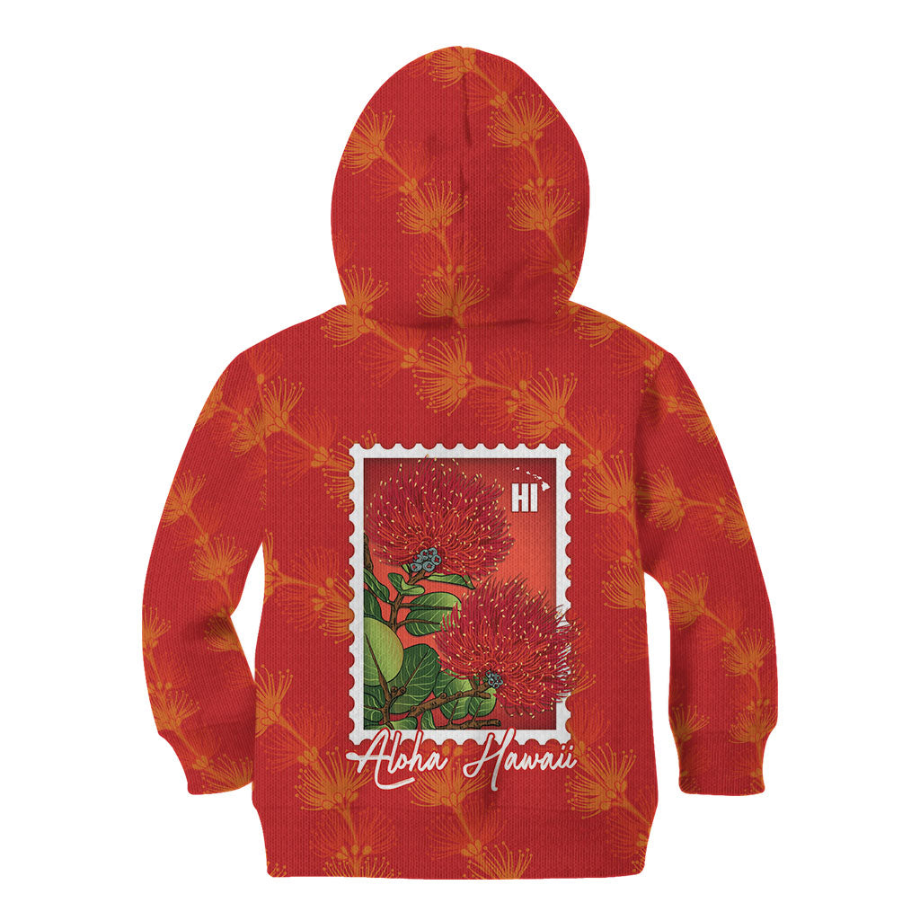 Aloha Hawaii Ohia Lehua Kid Hoodie Hawaiian Lei Stylized Stamp LT14 - Polynesian Pride