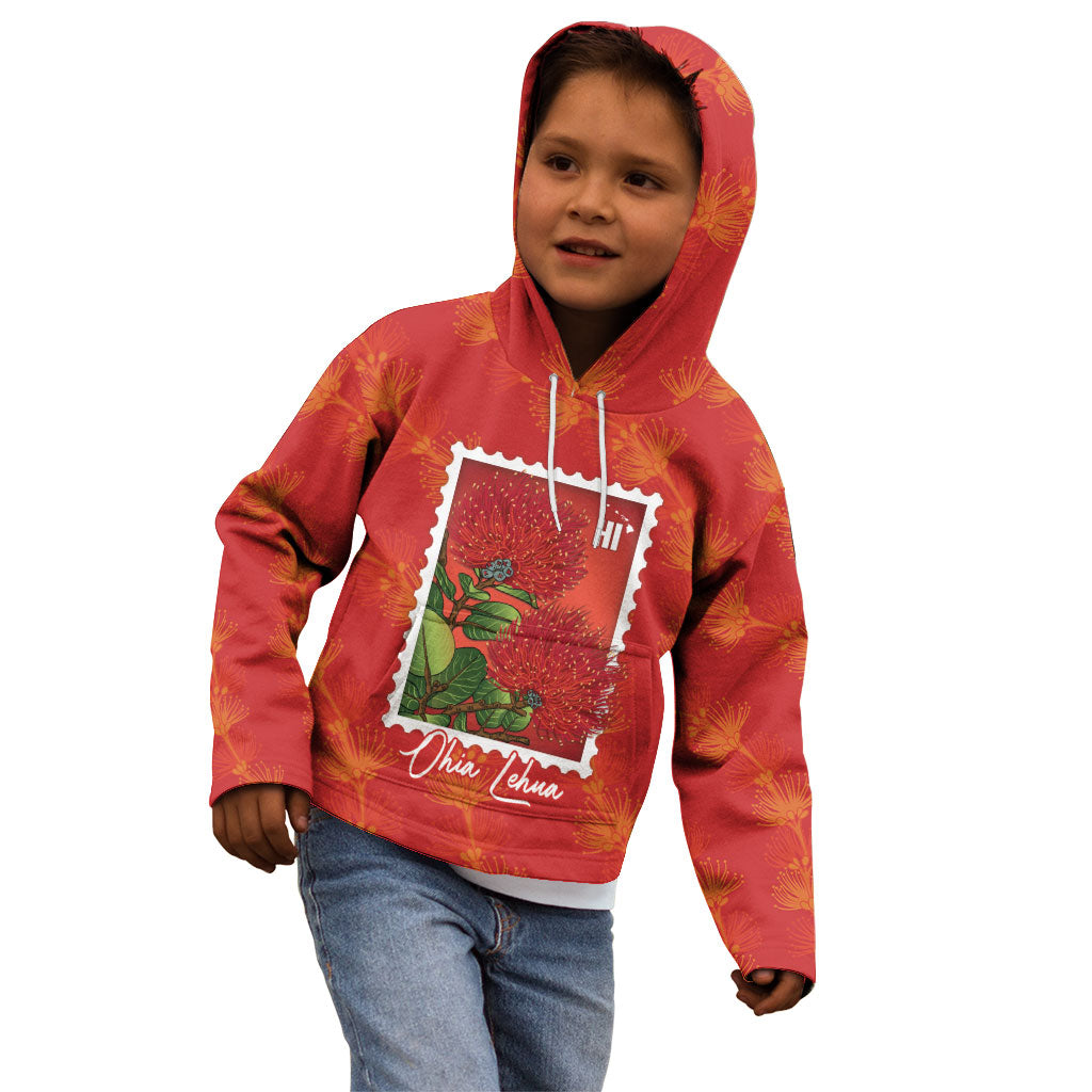 Aloha Hawaii Ohia Lehua Kid Hoodie Hawaiian Lei Stylized Stamp LT14 - Polynesian Pride