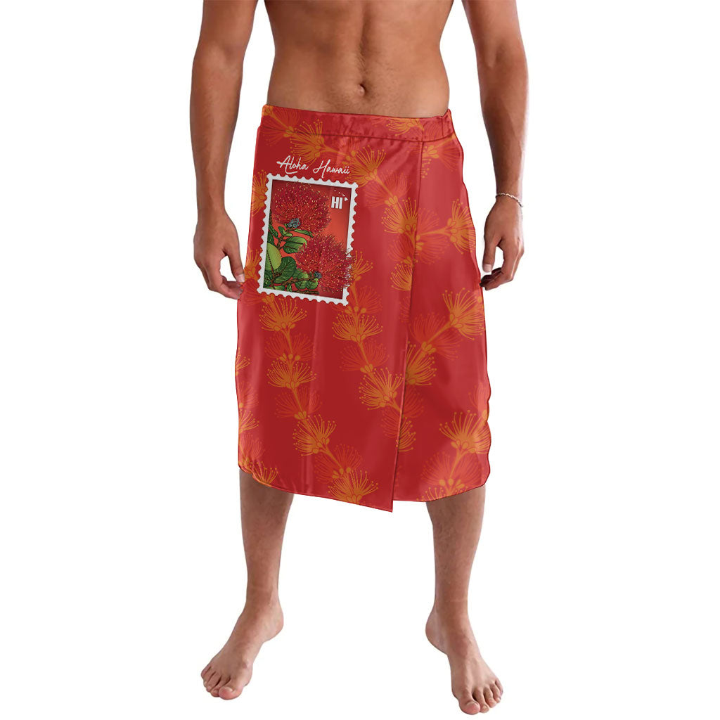 Aloha Hawaii Ohia Lehua Lavalava Hawaiian Lei Stylized Stamp LT14 Red - Polynesian Pride