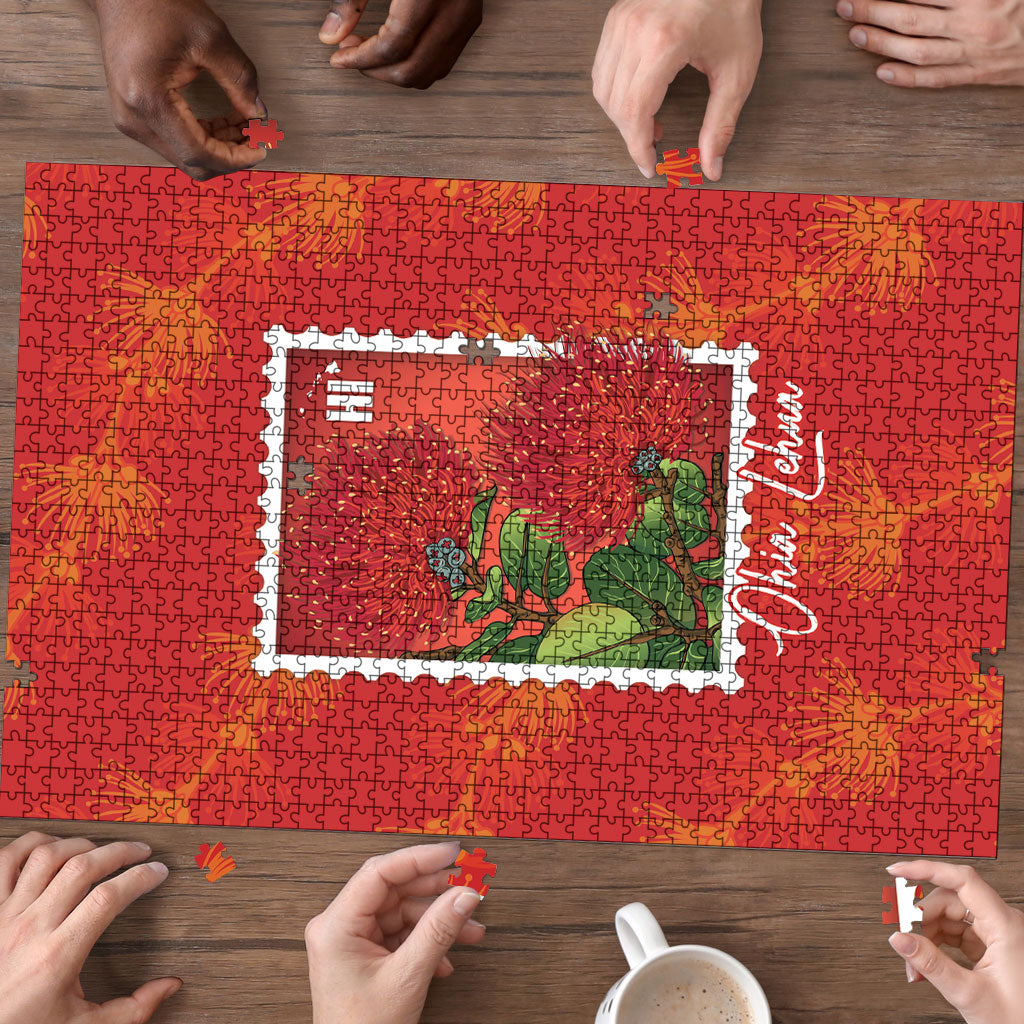 Aloha Hawaii Ohia Lehua Puzzle Hawaiian Lei Stylized Stamp LT14 - Polynesian Pride