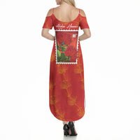 Aloha Hawaii Ohia Lehua Summer Maxi Dress Hawaiian Lei Stylized Stamp LT14 - Polynesian Pride