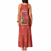 Aloha Hawaii Ohia Lehua Tank Maxi Dress Hawaiian Lei Stylized Stamp LT14 - Polynesian Pride