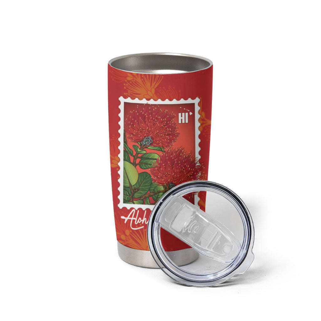 Aloha Hawaii Ohia Lehua Tumbler Cup Hawaiian Lei Stylized Stamp LT14 - Polynesian Pride