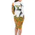 Custom Fiji And Australia Rugby Family Matching Long Sleeve Bodycon Dress and Hawaiian Shirt Fijian Palm Tree Mix Aussie Kangaroo